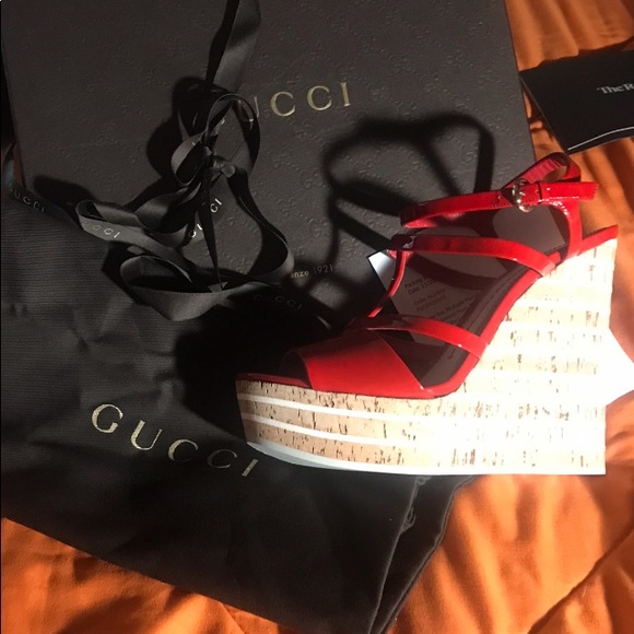 Gucci Red Wedges - Picture 2 of 2
